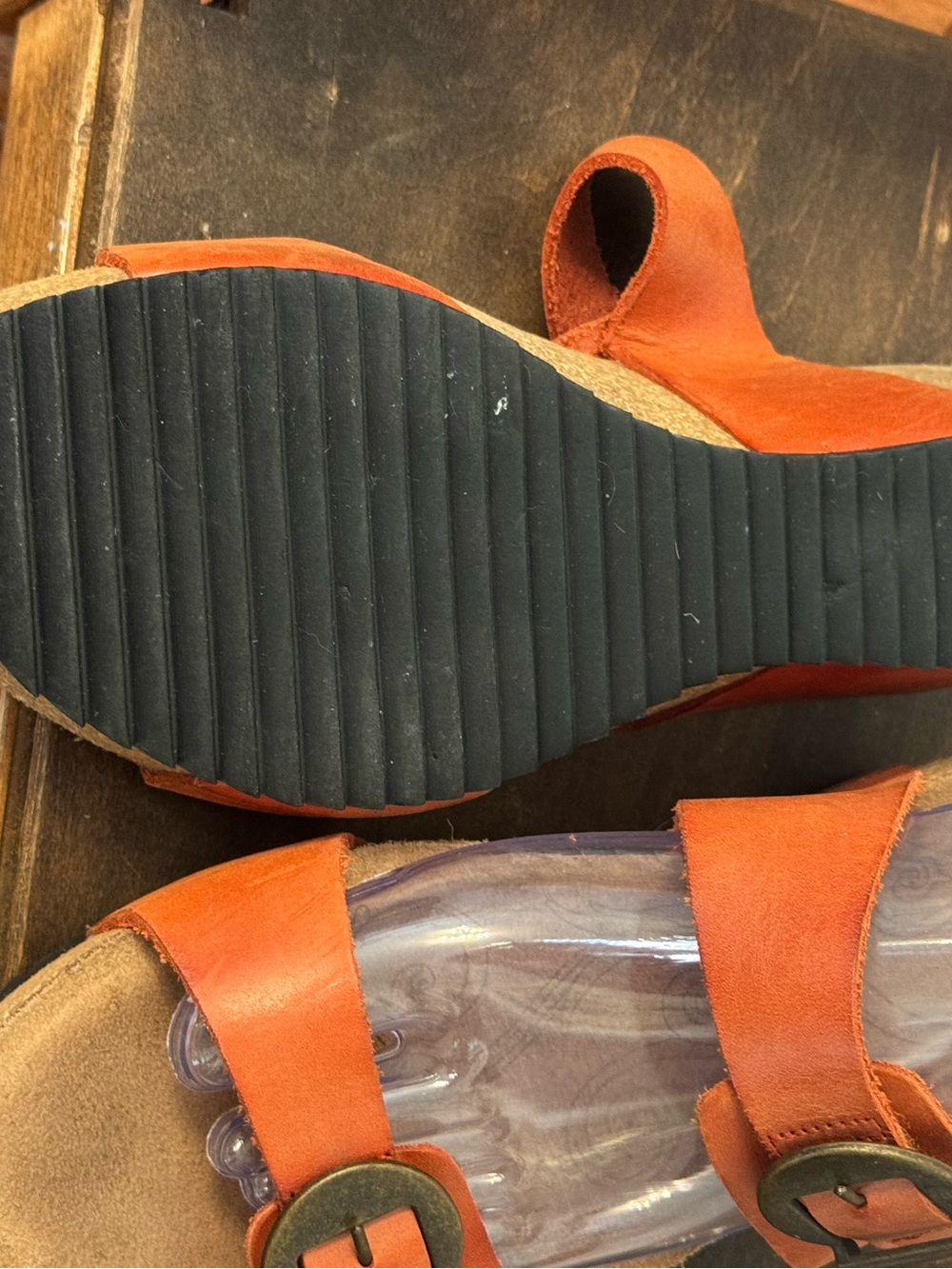 Taos Sandals Womens 8.5 Burnt Orange Leather - Picture 7 of 8